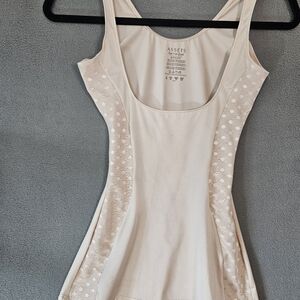 Assets Red Hot Label Spanx Tank Top Shapewear Beige Womens Small Lace Polka-dot
